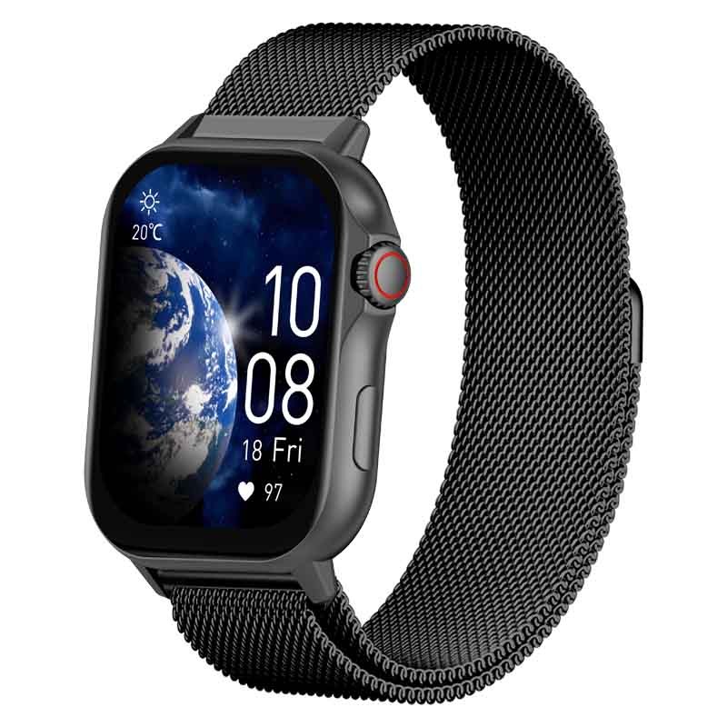 Bracelete Milanesa Smartwatch iS de cor preta