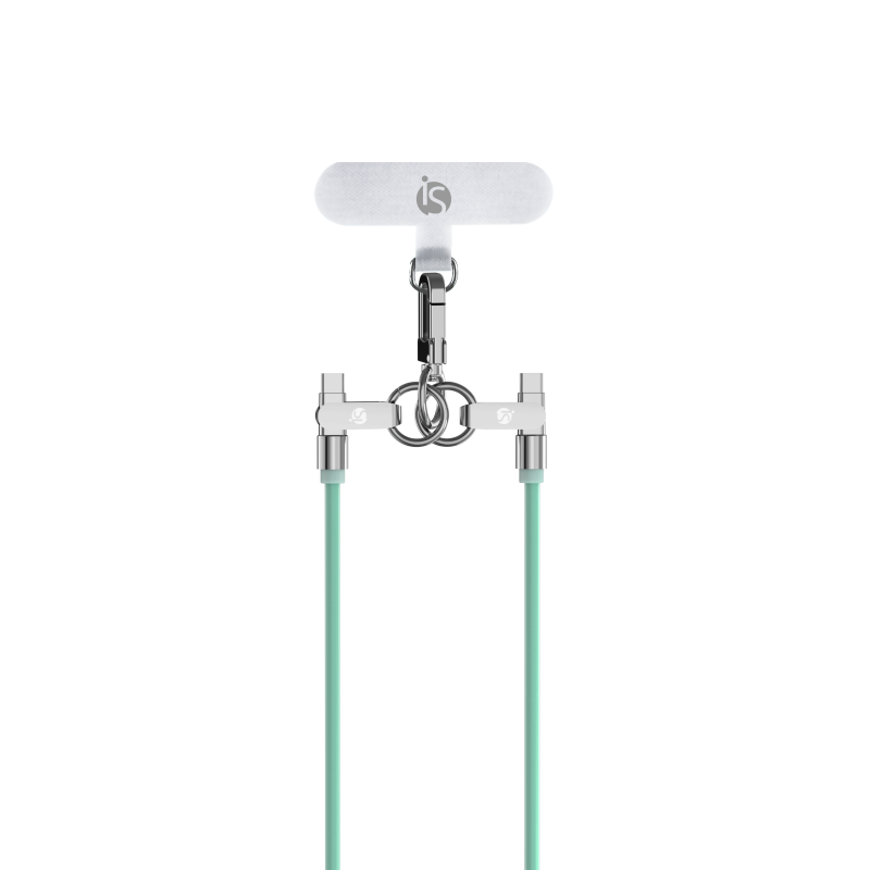 Cordão de Silicone para Telemóvel Universal USB-C de cor jade