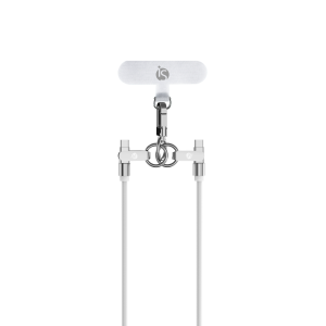 Cordão de Silicone para Telemóvel Universal USB-C de cor branca cloud