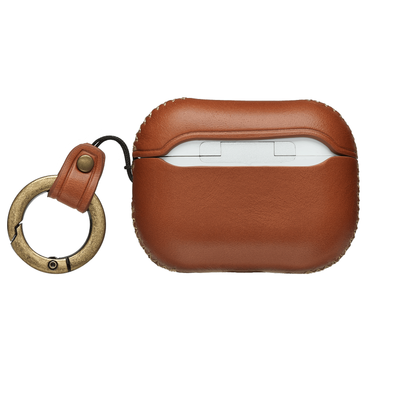 Capa AirPods Pro 2 em Pele de cor castanha fechada