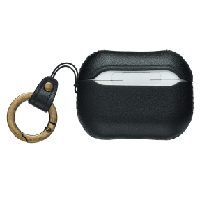 Capa AirPods Pro 2 em Pele de cor preta fechada