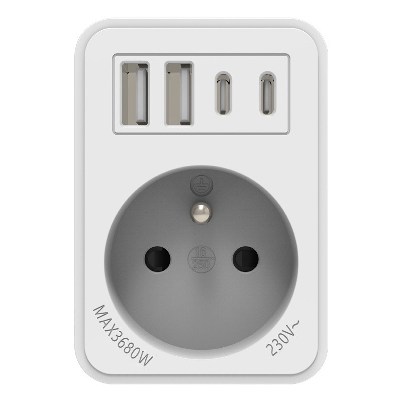 Tomada USB de cor branca da iServices