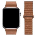 Bracelete em Pele Castanha com Apple Watch