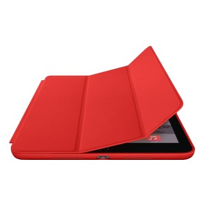 Capa em Pele para iPad Vermelha horizontal