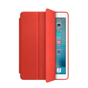 Capa em Pele para iPad Vermelha vertical