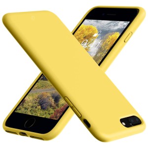 Capa de Silicone Amarela para iPhone 7 Plus e 8 Plus