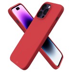 Capa de Silicone Vermelha para iPhone 14 Pro, 14 Pro Max, 15 Pro e 15 Pro Max