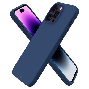 Capa de Silicone Azul para iPhone 14 Pro, 14 Pro Max, 15 Pro e 15 Pro Max